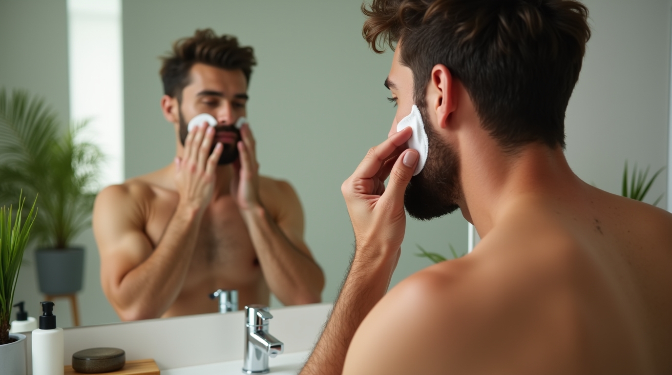 routine soin visage homme